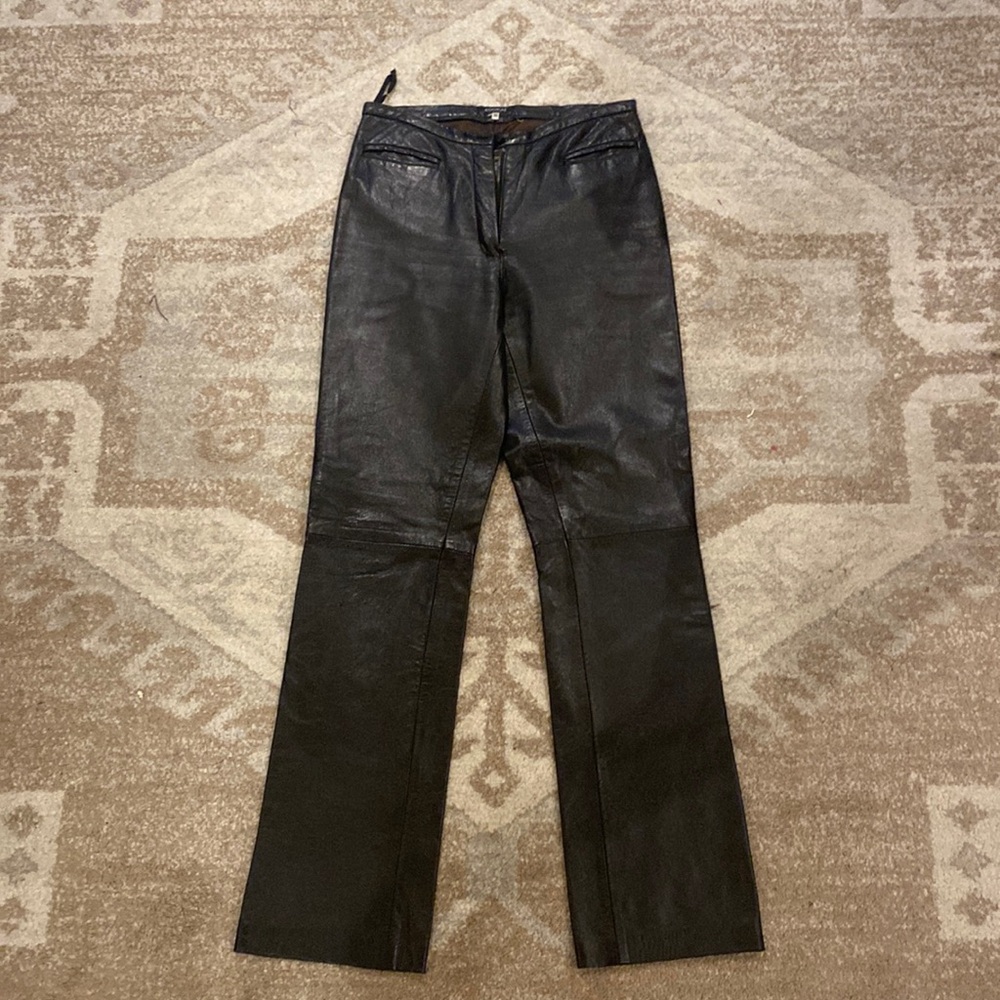 REAL black leather pants-fit size 4